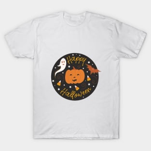 Pumpkin Party on Black T-Shirt